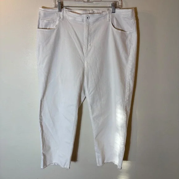 J. Jill White High Rise Straight Leg Crop Jeans Size 20R - Picture 1 of 8